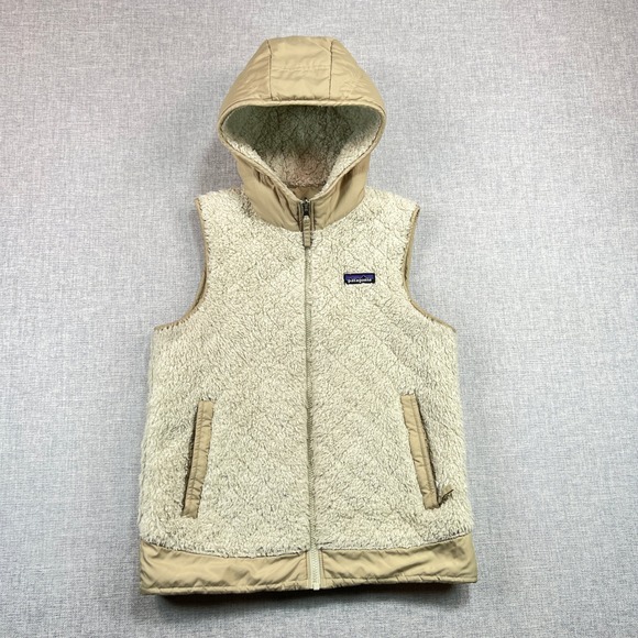 Patagonia Los Gatos Hooded Vest Women's Small Fleece Lined Puffer Reversible - Picture 1 of 13